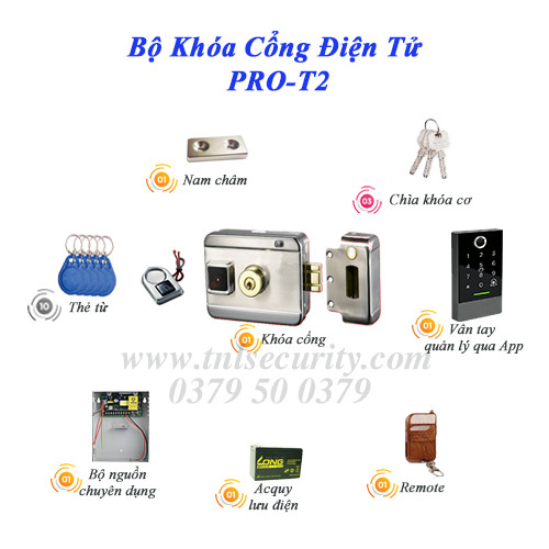 Bộ khóa cổng điện tử PRO-T2 Bộ khóa cổng điện tử PRO-T2